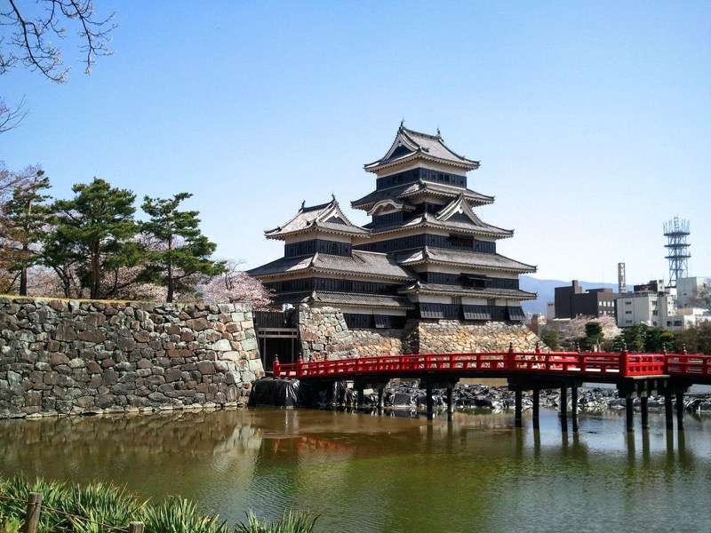 松本城 天守閣と埋橋