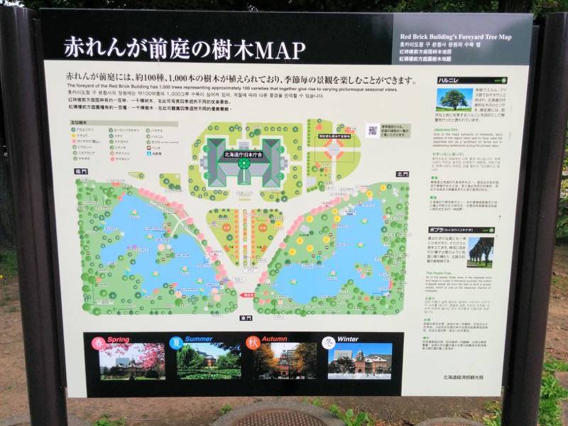 北海道庁旧本庁舎 掲示板赤れんが前庭の樹木MAP
