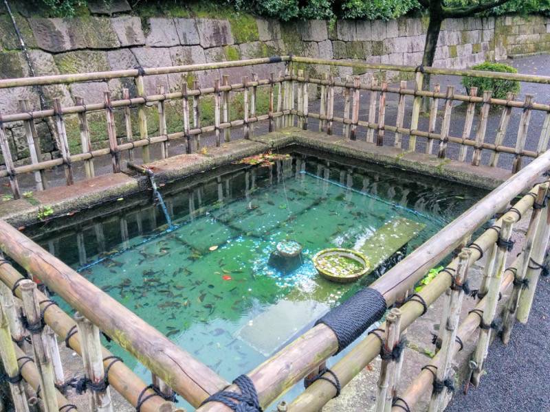 仙巌園 島津家水天渕発電所記念碑そばの水