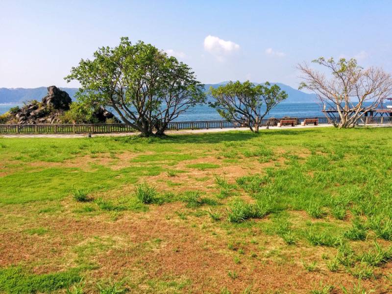 足湯から見た錦江湾.jpg 足湯から見た錦江湾