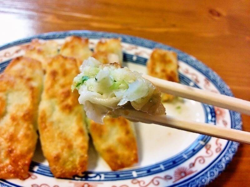 松龍軒-焼ぎょうざの中身.jpg 松龍軒 焼ぎょうざの中身