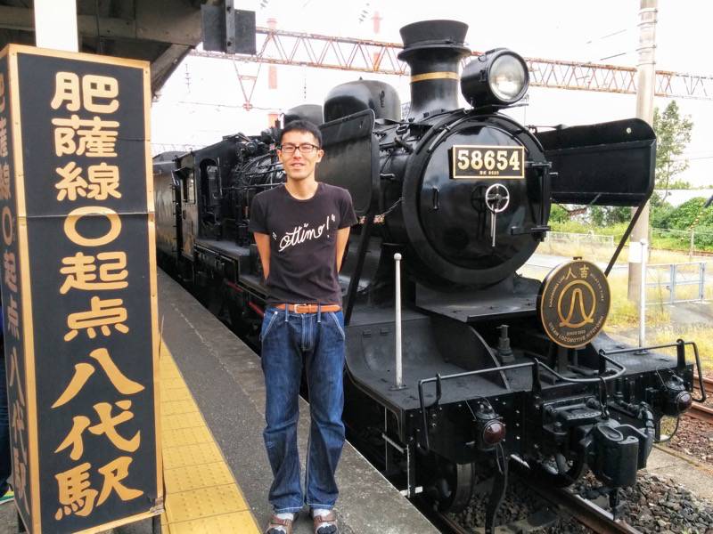 SL人吉 八代駅にて記念写真
