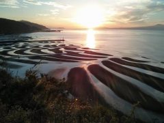 御輿来海岸できれいな夕焼け｜熊本県宇土市