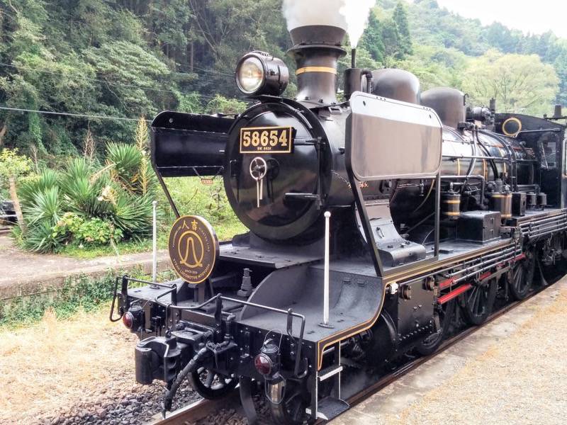 SL人吉 一勝地駅にて