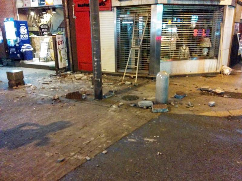 熊本地震直後の繁華街1