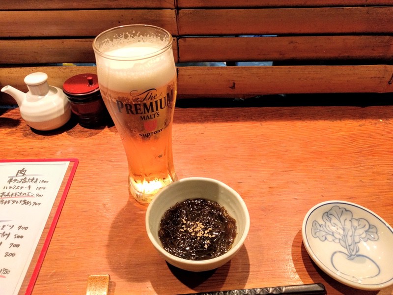 11ビールとお通し.jpg 11ビールとお通し