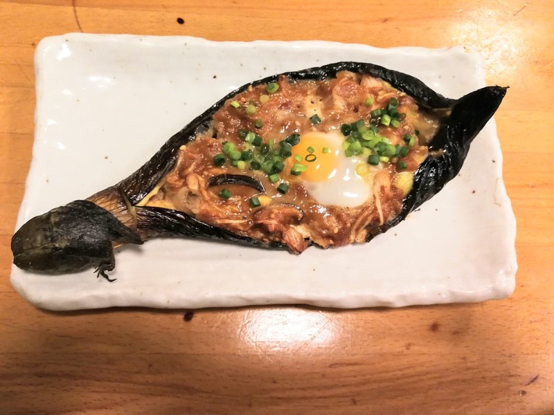 焼きなす味噌詰め